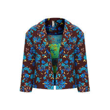 Floral Jacquard Crop Jacket