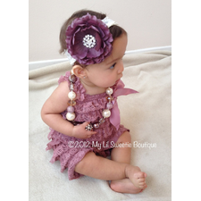 Vintage Style Dusty Rose Lace Petti Romper - Newborn - Baby Girl - Toddler