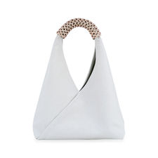 Woven Triangle Bag in color Ivory