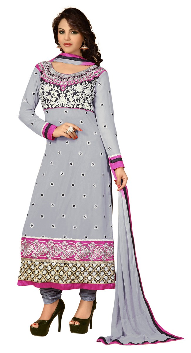 Engaging Grey Georgette Sal...