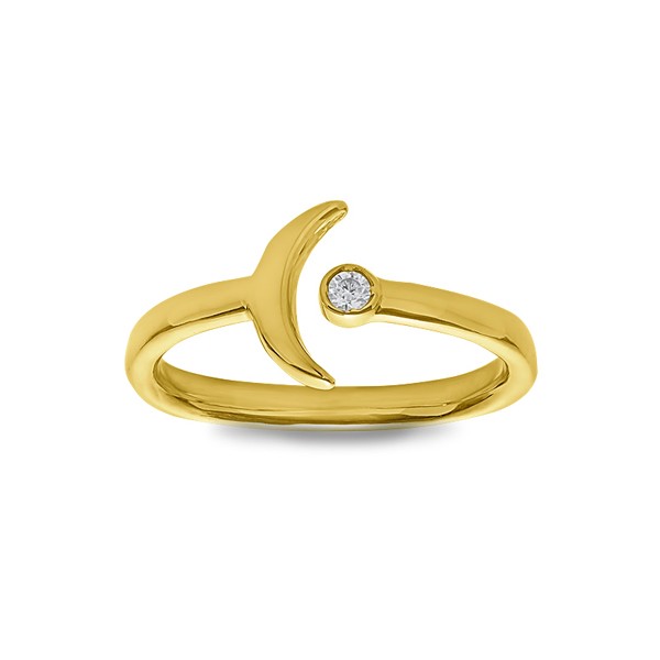 Diamond Crescent Open Ring