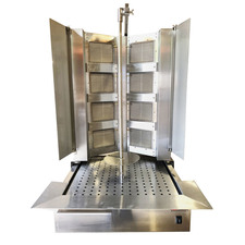 Shawarma Machine- Gyro Machine-Tacos al Pastor Machine- Doner Kebab Machine- Commercial Vertical Broiler 8 Burners by Spinning Grillers New York. Model SGN10- 8 Burners- Energy Saver Commercial Quality- New for 2019