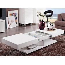 Wooden Coffee Table in White and Brown Finish
