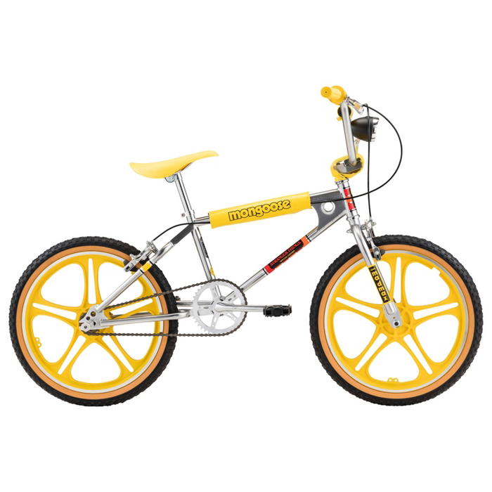 Mongoose-Stranger Things 3 Freestyle 20" Kids' Bike- Silver/Yellow 