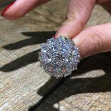 Gorgeous Flower Ball 5A Cubic Zirconia Cocktail Ring