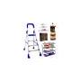 TRENDY Maple 4-Step Foldable Aluminium Ladder with Shoe Rack, 2 Book Shelf Wall Mounted, 1 Key Holder, 3 White Corner Shelves