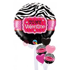 To My Valentine Zebra Stripes Balloons