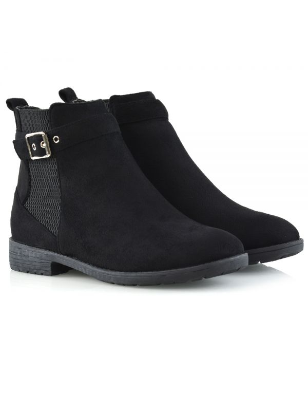 BOO BLACK FAUX SUEDE BOOTS