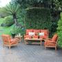 5 Piece Patio Conversation Set with Brick Cushion