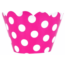 Cupcake Wrapper 20pcs Fuchsia with White Polka Dots
