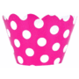 Cupcake Wrapper 20pcs Fuchsia with White Polka Dots