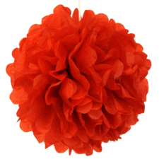Tissue Paper Pom Pom 14inch Red