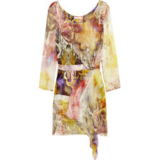 Faith Connexion Draped snake-print silk dress