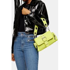Lime Green Nylon Buckle Shoulder Bag