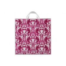 Pink Roccoco Frosted Plastic Carrier Bags