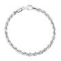 Sterling Silver 4.7mm Diamond Cut Rope Link Bracelet