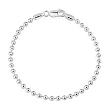 Sterling Silver 3mm Ball Bead Link Bracelet