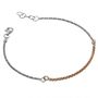 Sterling Silver Rose Gold Venetian Box Popcorn Bracelet
