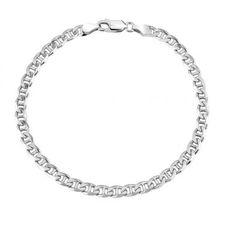 Sterling Silver 4.6mm Diamond Cut Marina Link Bracelet