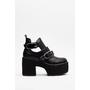 PU Buckle Cut Out Platform Ankle Boot | Nasty Gal