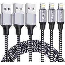 iPhone Charger, YUNSONG 3Pack 6FT Nylon Braided Lightning Cable Charging Cord USB Cable Compatible with iPhone 11 Pro Max XS XR X 8 7 6S 6 Plus SE 5S 5C 5 iPad