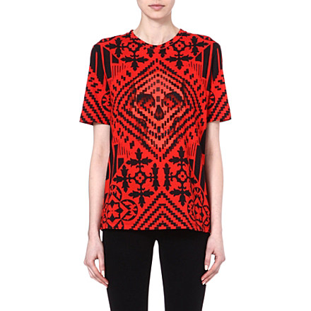 ALEXANDER MCQUEEN Geometric-print t-shirt (Black red