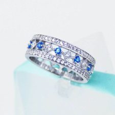 moissanite channel set eternity band