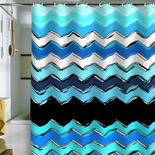 Sharon Turner Ocean Chevron Shower Curtain