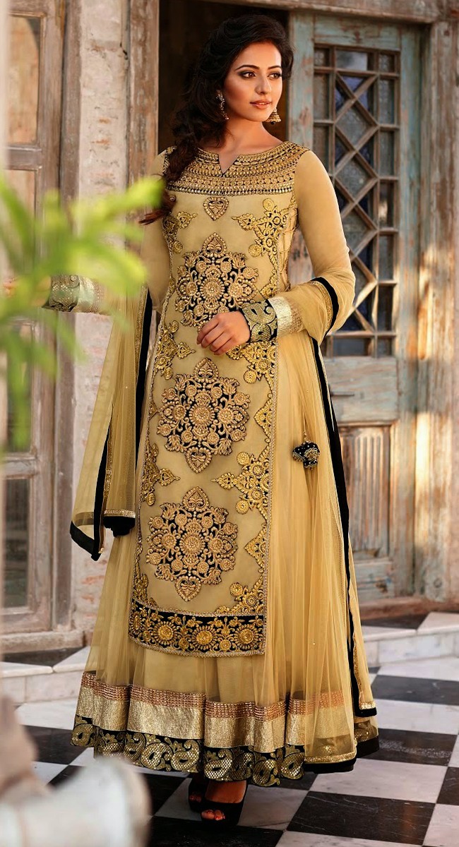 Flamboyant Beige Salwar Kameez