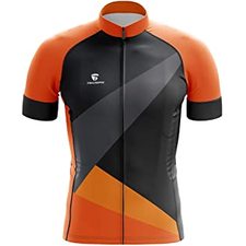 Triumph Mens Breathable Cycling Jersey Biker Short Sleeve Shirt Quick Dry Full Zip Men's Bicycle Jacket with Pockets