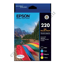 Genuine Epson 220 Ink Cartridge Value Pack