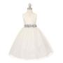 2017 Flower Girl Dresses Long V-neck Hand-Made Flower Scoop Tulle JKF010
