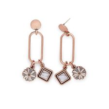 Drop Earrings - Rafaelian Rose Gold Finish