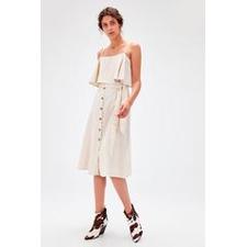 Women's Belted Button Dress