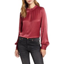 Floral Long Sleeve Satin Blouse