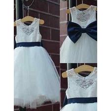 2017 Flower Girl Dresses Princess Lovely White Lace Tulle JKF025