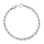 Sterling Silver 4.7mm Diamond Cut Rope Link Bracelet