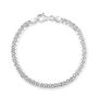 Sterling Silver 4.6mm Greek Box Pave Bracelet