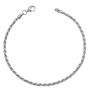 Sterling Silver 2.3mm Diamond Cut Rope Link Bracelet