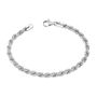 Sterling Silver 4.7mm Diamond Cut Rope Link Bracelet