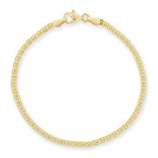 Yellow Gold Plated Sterling Silver 2.4mm Bismark Bracelet