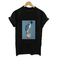 Flowers Harajuku Aesthetics Art Print Short Sleeve Tees Summer Shirt for Women