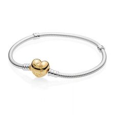  Shine Sterling Silver Moments Bracelet, Logo Heart Clasp