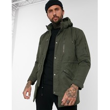 Only & Sons Parka with Zip in Green
