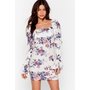 White Plant Stop Us Floral Mini Dress