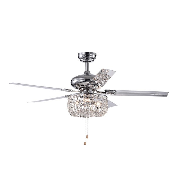 Silver Orchid Campbell 49-inch Chrome Lighted Ceiling Fan