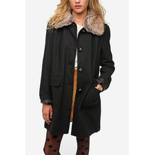 Pins and Needles Faux Fur Collar Wool Coat