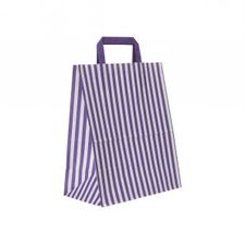 Purple Stripe Flat-Handle Carrier Bags