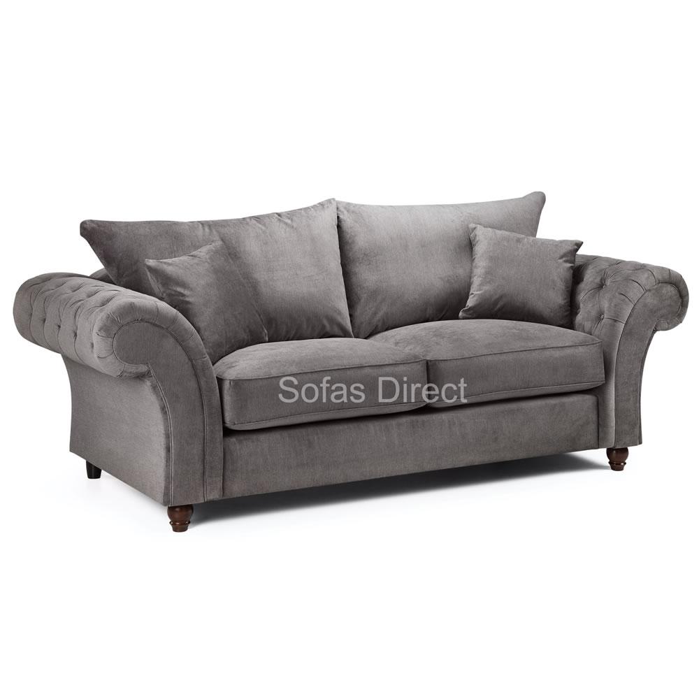 2 Piece Grey Fabric Sofa Se...