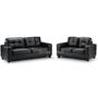 2 & 3 Seat Black Leather Sofa Set - SD124